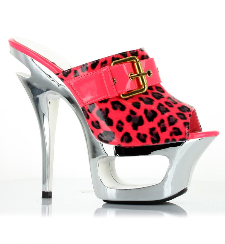 Cidney - 6 Inch Metal Platform Leopard Mule